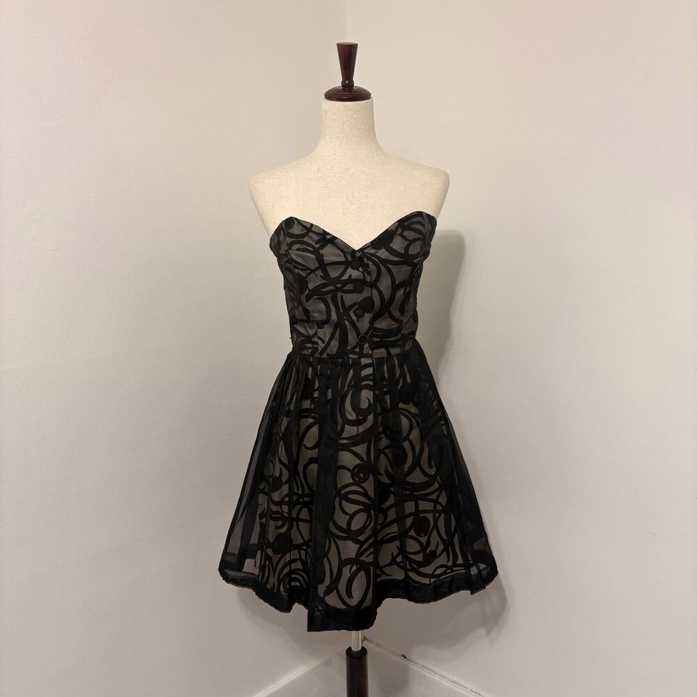Reworked Vintage Strapless Black Evening Dress
